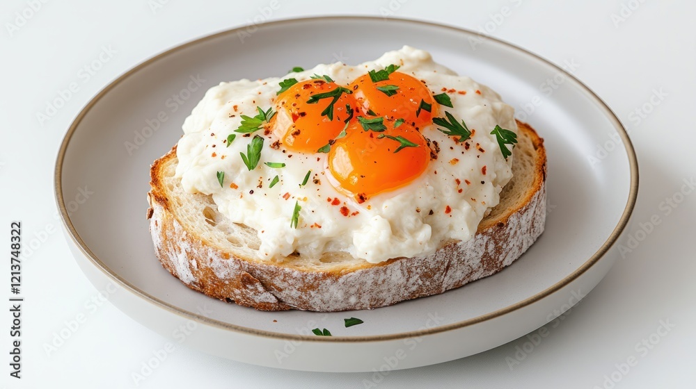 Delicious Toast with Eggs and Herbs Delicious Toast with Eggs and Herbs