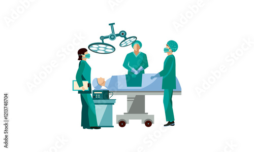  Medical Team Performing Surgical Operation in Modern Operating Room