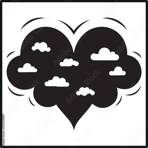 cloud on a heart