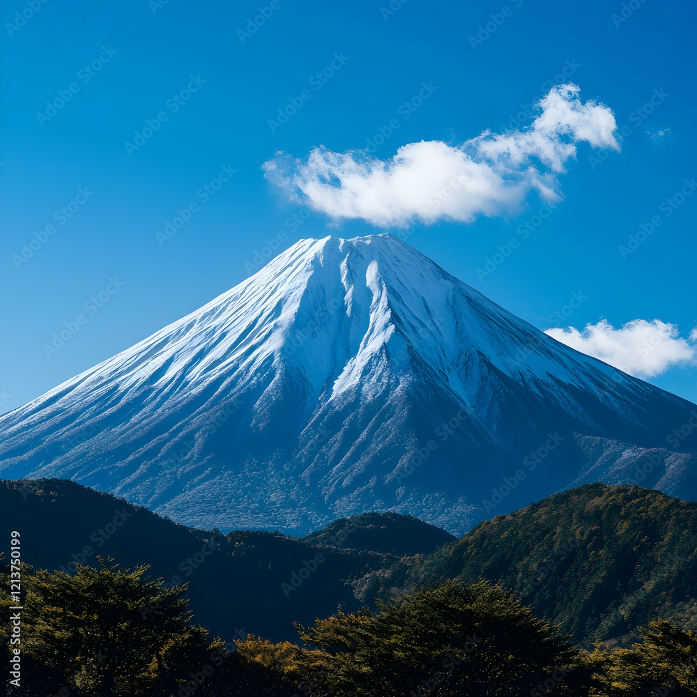 Snow-capped mountain peak against a bright blue sky ultra HD Snow-capped mountain peak against a bright blue sky ultra HD