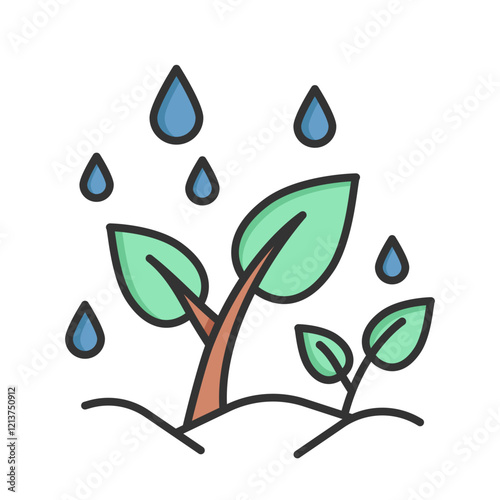 rain plant filled icon