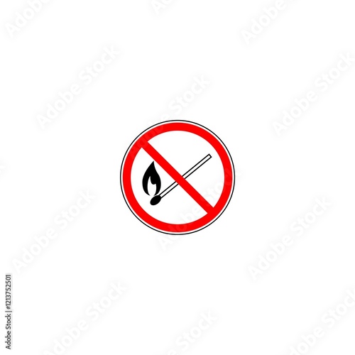 Free Download No fire sign, match forbidden symbol isolated on white background - GFXLoad