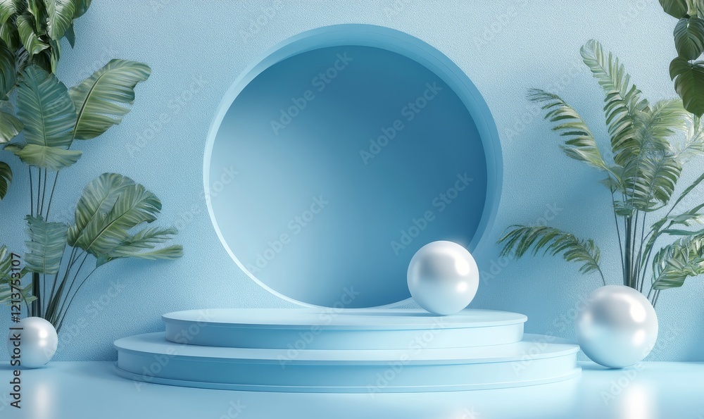 Abstract 3d render, blue geometric background design, Generative AI Abstract 3d render, blue geometric background design, Generative AI