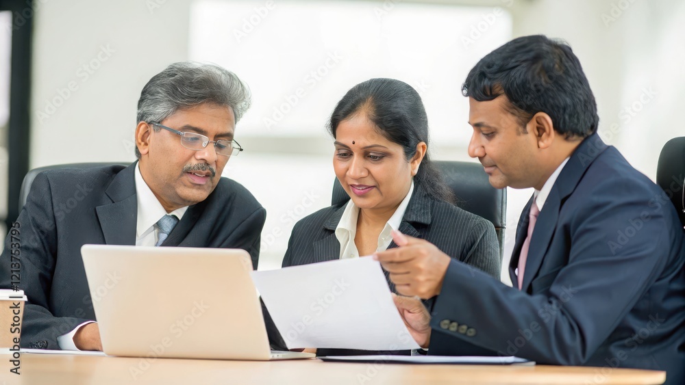Indian Business Professionals in Office Collaboration - A group of Indian business professionals engaged in collaboration in a contemporary office space.
Indian Business Professionals in Office Collaboration - A group of Indian business professionals engaged in collaboration in a contemporary office space.