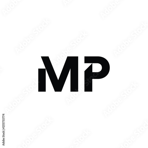 MP monogram logo design letter text name symbol monochrome logotype alphabet character simple logo