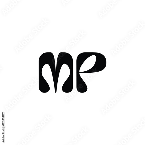 MP monogram logo design letter text name symbol monochrome logotype alphabet character simple logo