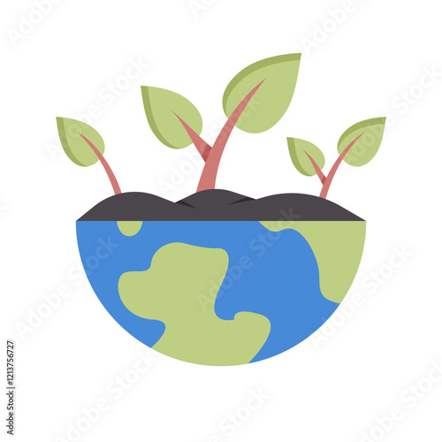 earth plant flat icon