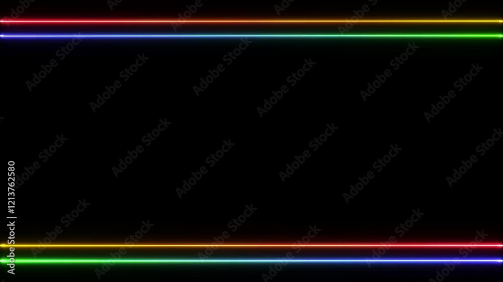 Abstract glowing neon lights lines moving animation on a black background. Abstract glowing neon lights lines moving animation on a black background.