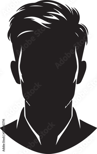 Wallpaper Mural Man head full black Silhouette the white background Torontodigital.ca