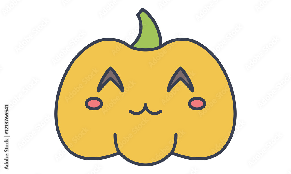 Obraz premium pumpkin on white background. The main symbol of the Happy Halloween holiday. Pumpkin with smile for your design for the holiday Halloween. Vector 