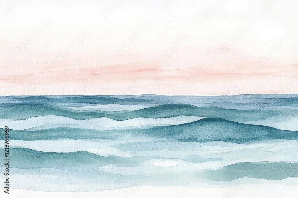 Fototapeta premium Calm Ocean Waves with Soft Colors and Gentle Tones, Perfect for Coastal-Themed Projects and Tranquil Backgrounds in Art or Design
