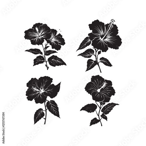 Hibiscus rosa-sinensis, Chinese hibiscus, China rose, Hawaiian hibiscus, rose mallow and shoeblack plant yellow flowers