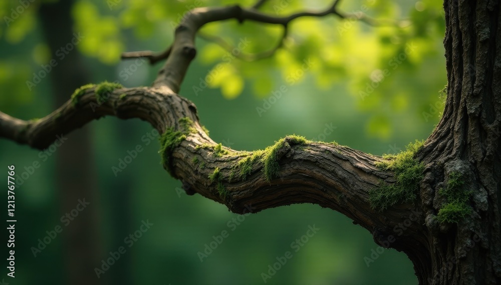 Thick, textured elder branch, showing age and strength, ancient, growth Thick, textured elder branch, showing age and strength, ancient, growth