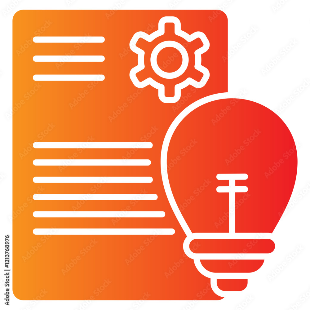 idea document vector single icon with a glyph gradient style idea document vector single icon with a glyph gradient style