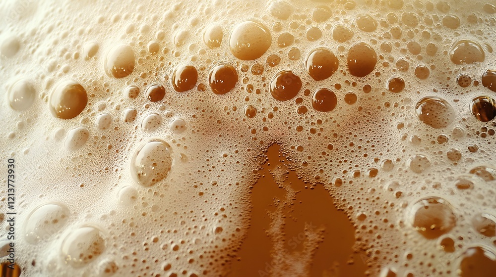 Flowing Amber Lager with Creamy Foam and Dynamic Carbonation Bubbles Flowing Amber Lager with Creamy Foam and Dynamic Carbonation Bubbles