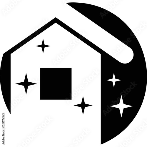 Simple vector icon clean house