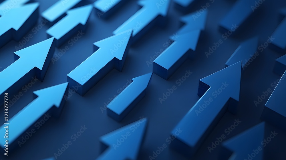 Blue Arrows Pointing Upward Representing Growth Blue Arrows Pointing Upward Representing Growth
