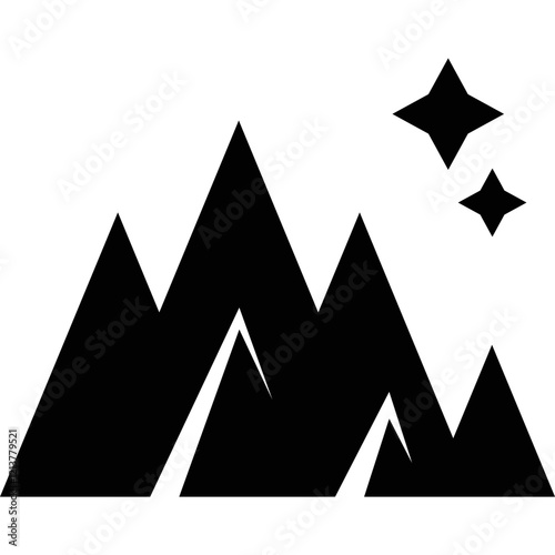 Simple vector icon mountains
