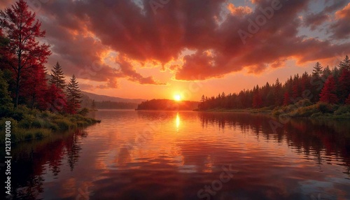 Tranquil Lake Sunset