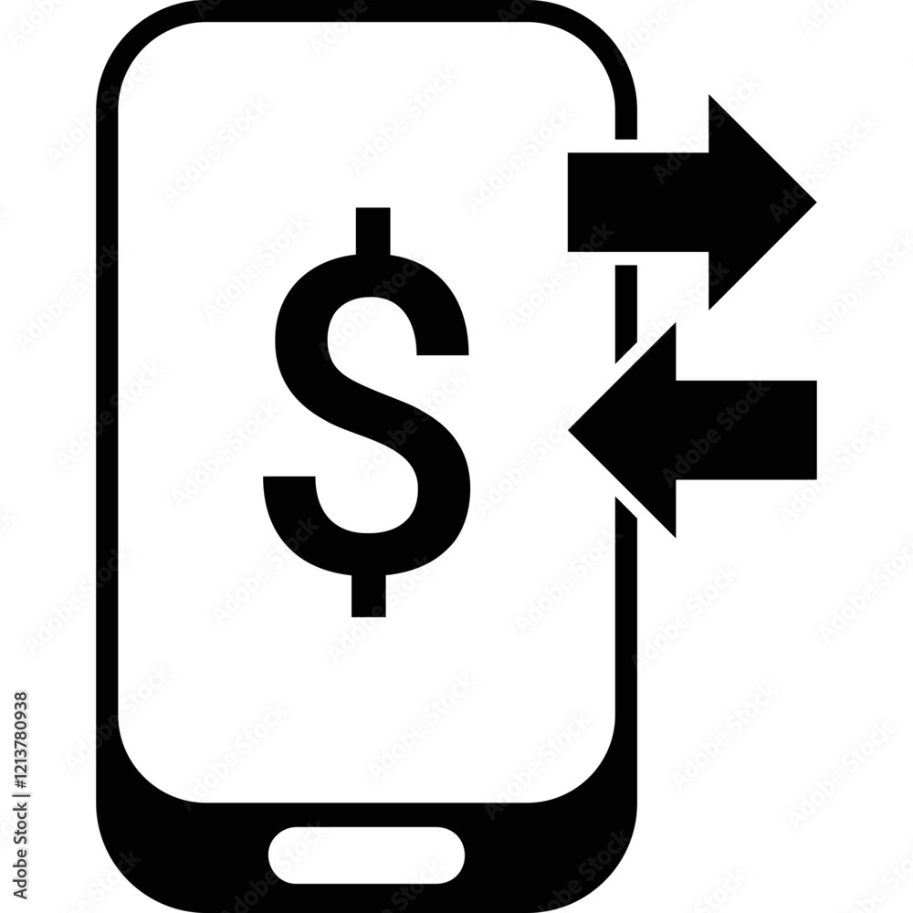 Simple vector icon mobile payments Simple vector icon mobile payments