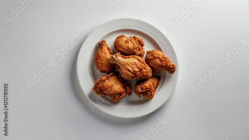 Close up of fried chicken, roasted chicken photo
