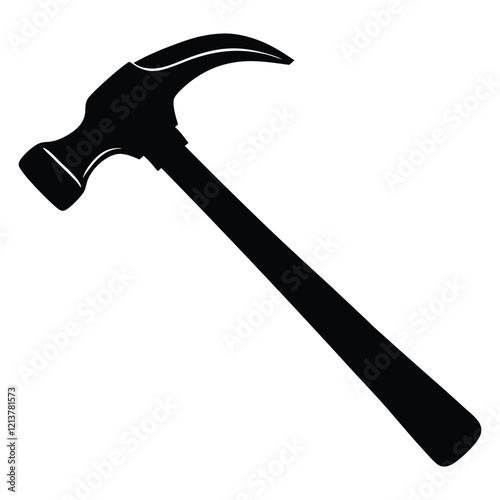 hammer silhouette isolated on white