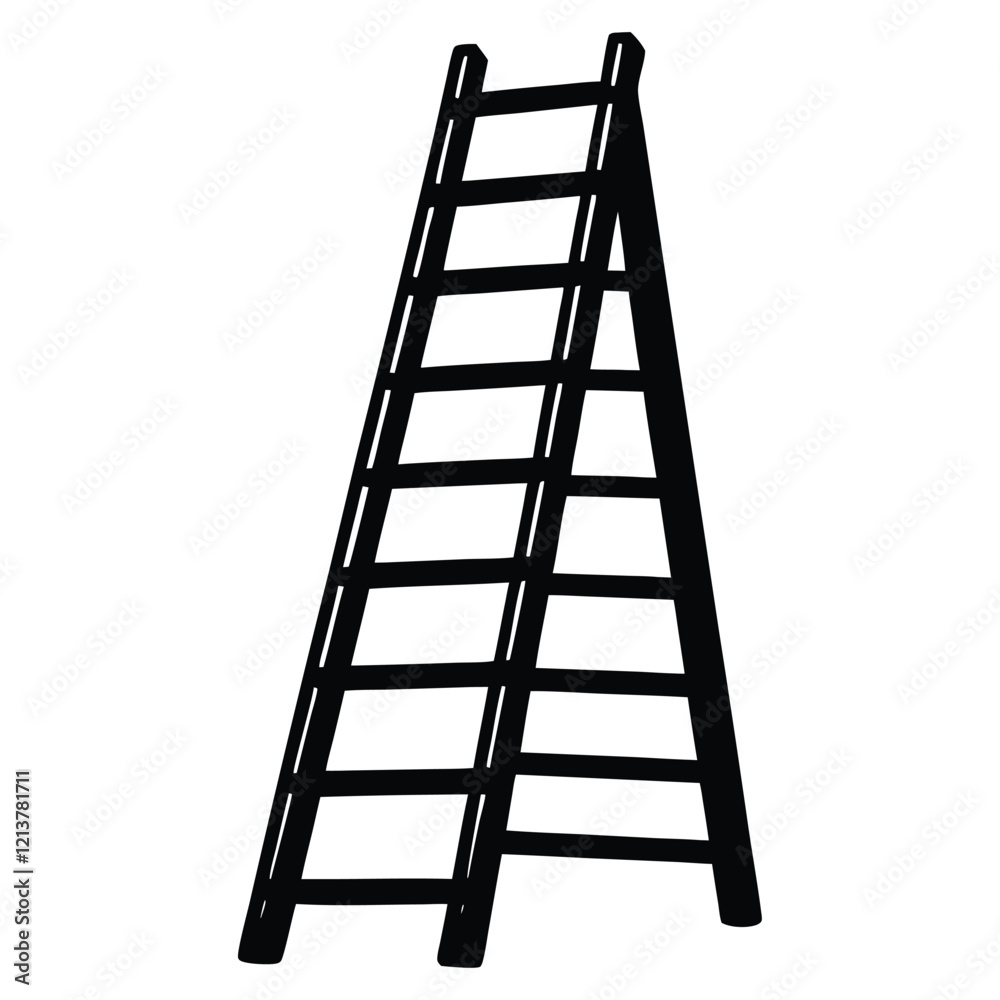 ladder silhouette isolated on white background ladder silhouette isolated on white background
