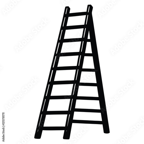 ladder silhouette isolated on white background