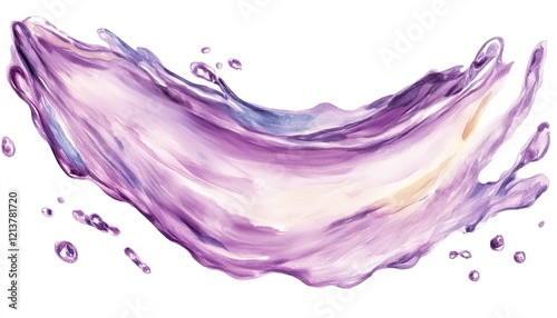 Abstract splash of purple liquid with dynamic movement, evoking creativity and fluidity in design photo