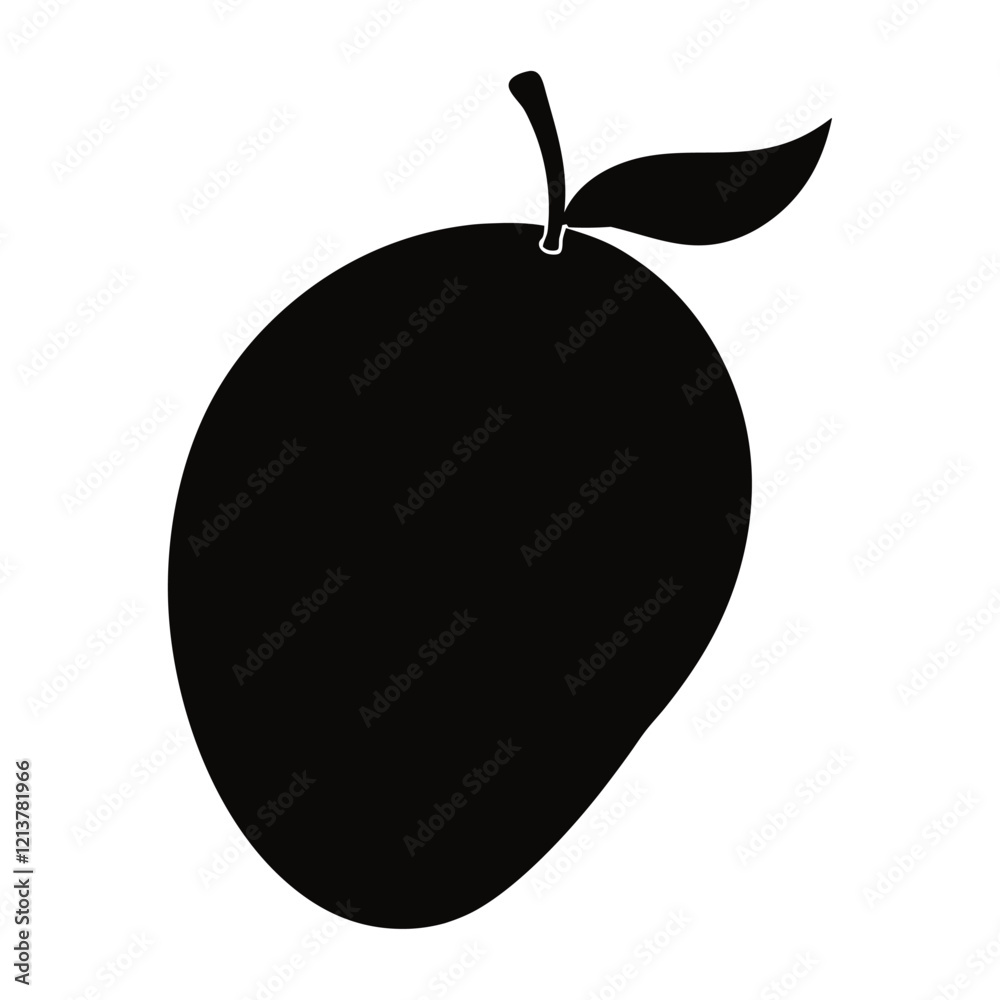 Fototapeta premium Mango silhouette isolated on white
