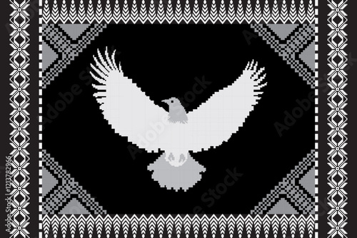 Seamless vector pixel pattern for fabric or printing.