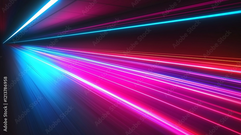 Neon Speed Light Tunnel, Abstract Background Neon Speed Light Tunnel, Abstract Background