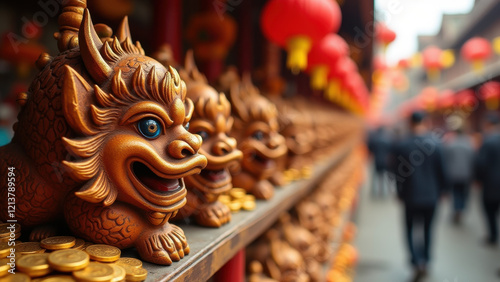 Golden Foo Dogs, Chinese Temple Statues - Asian Culture and Heritage photo