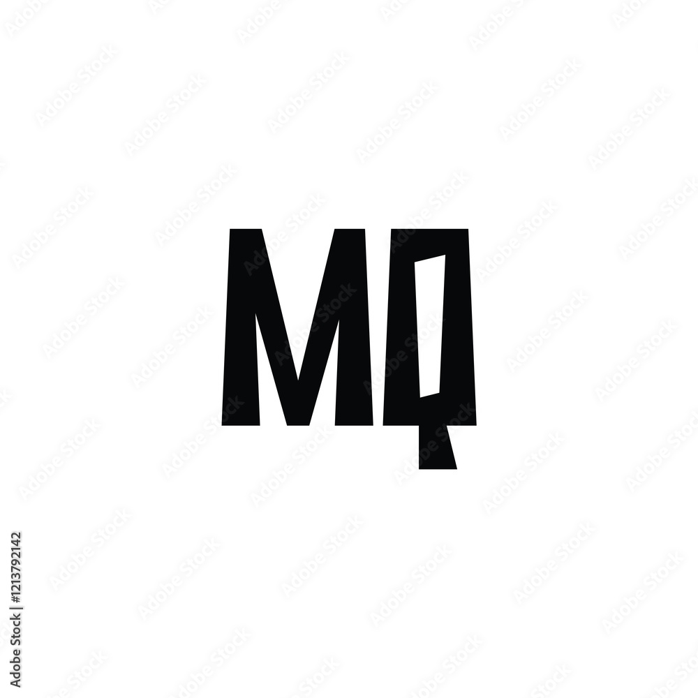Obraz premium MQ monogram logo design letter text name symbol monochrome logotype alphabet character simple logo
