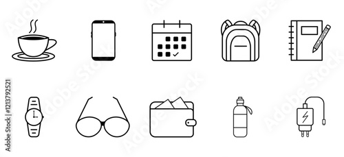 Daily Essentials Flat Icon Bundle, Modern and Minimalist Design