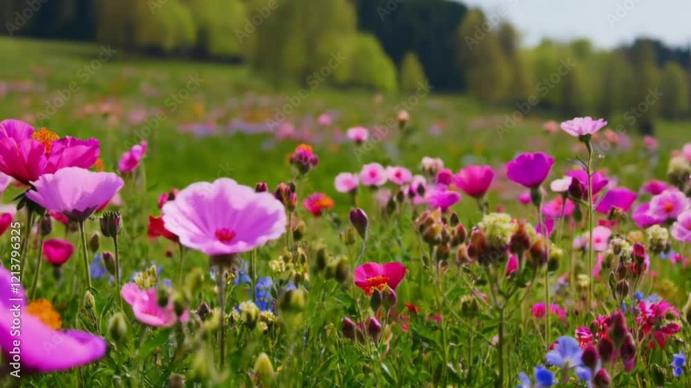 Stunning spring landscape with vibrant flowers blooming across a lush meadow, radiating life and color. Captured in breathtaking 4K detail, showcasing nature's seasonal charm. Stunning spring landscape with vibrant flowers blooming across a lush meadow, radiating life and color. Captured in breathtaking 4K detail, showcasing nature's seasonal charm.