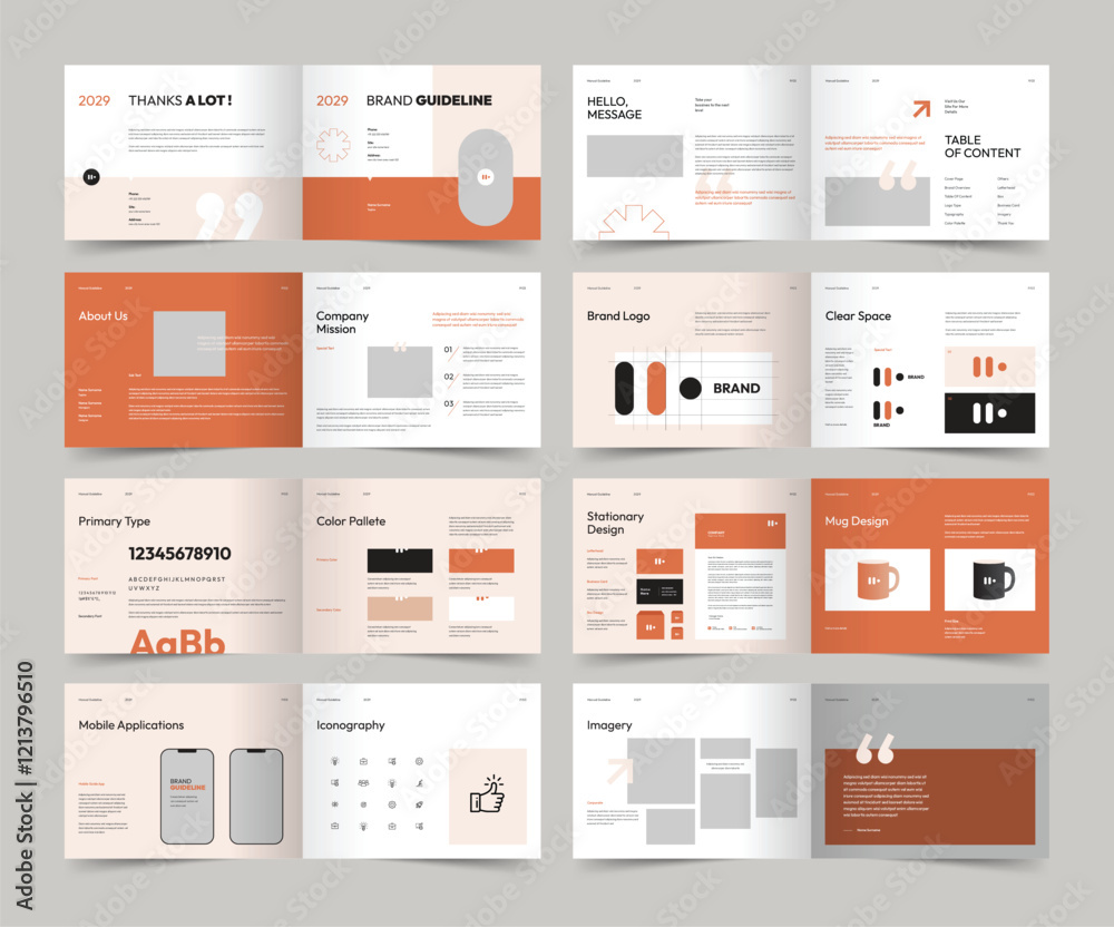 Brand Guidelines Template, Landscape Brand Identity Layout Brand Guidelines Template, Landscape Brand Identity Layout