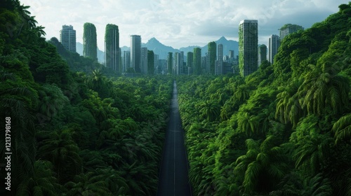 Reclaimed City Lush Jungle Overgrown Skyscrapers