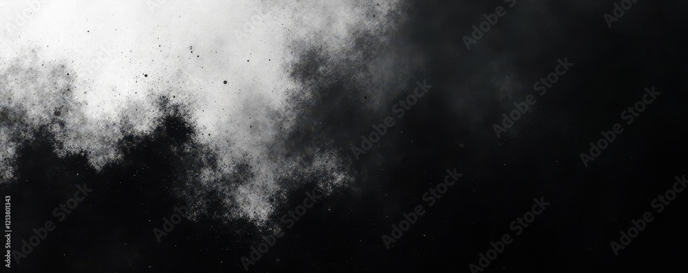 Black and white abstract design, wide format, dark noisy backdrop , noise, digital Black and white abstract design, wide format, dark noisy backdrop , noise, digital
