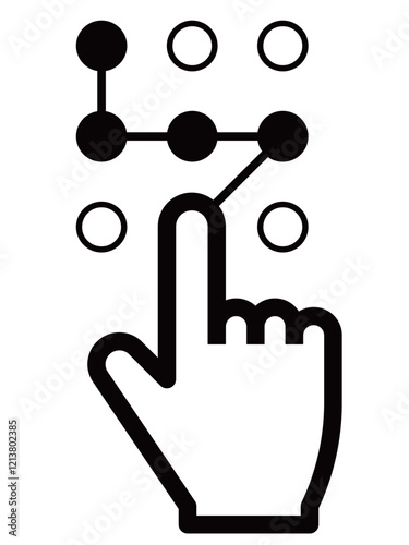 パターンロック解除のイラスト