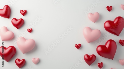 hearts on white background
