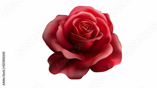 red rose isolated on white transparent background,generative ai