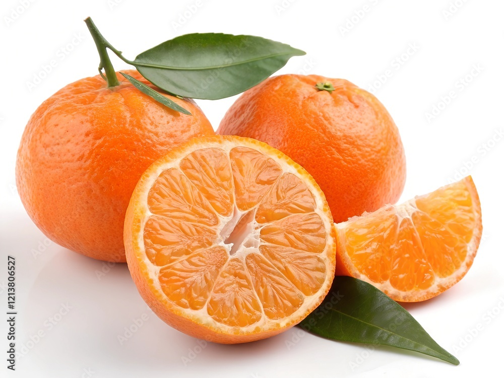 tangerine with leaves tangerine with leaves