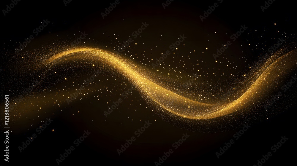 Obraz premium Golden Glittering Wave Abstract Background Design