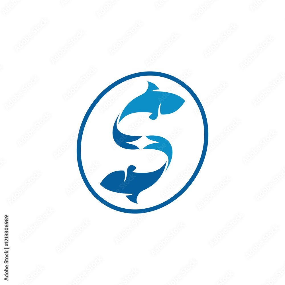 Twin Fish Circular Logo