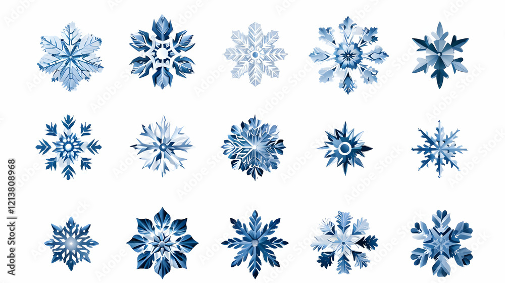 snowflake set transparent background,generative ai snowflake set transparent background,generative ai