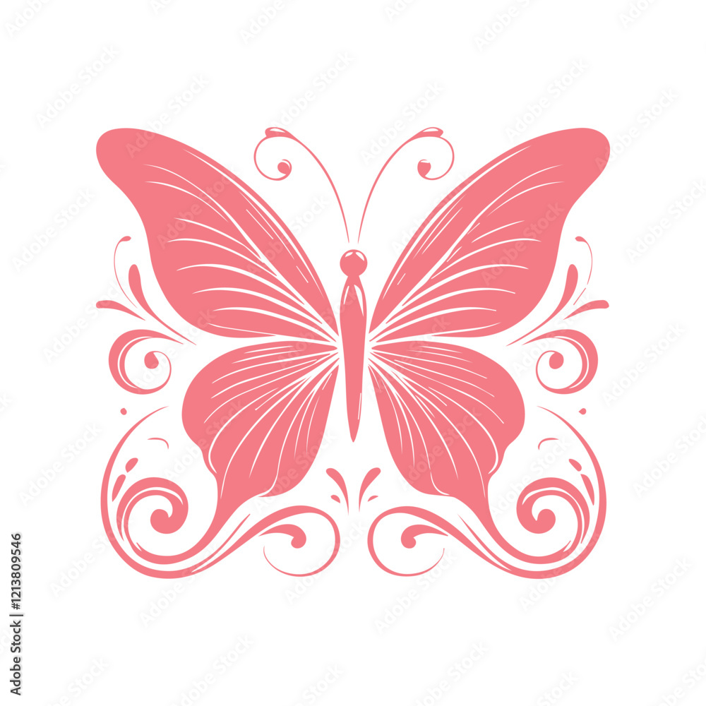 Fototapeta premium Butterfly Silhouette Vector Design Illustration