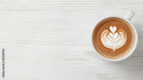 Latte Art: A steaming cup o...