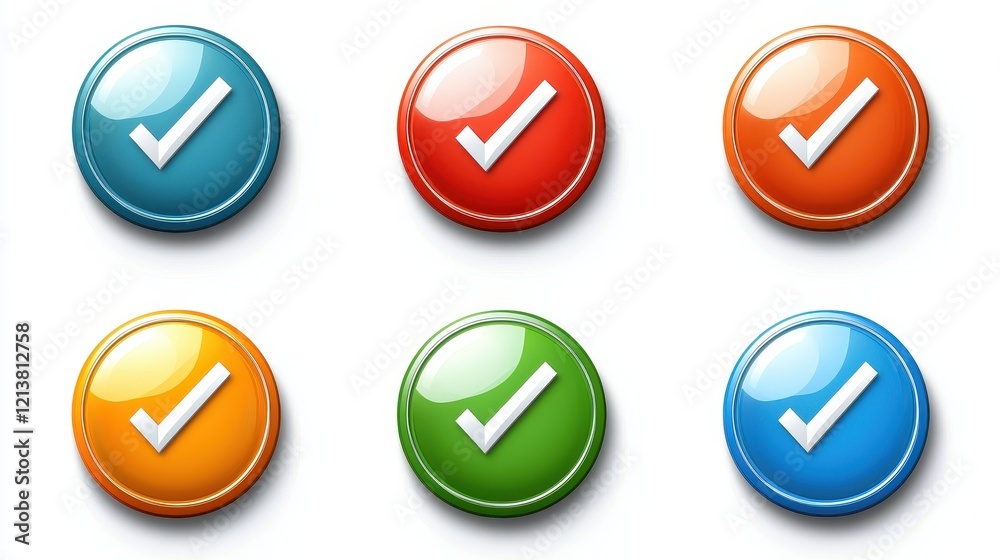 Successful checkmarks business environment digital icons clean design web perspective visual confirmation Successful checkmarks business environment digital icons clean design web perspective visual confirmation