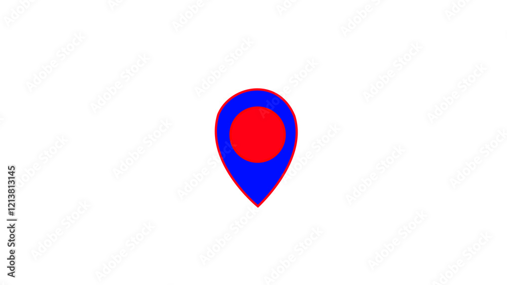 Looping map location pin bouncing on white background. Pin symbol Indicates the location of the GPS map. Looping map location pin bouncing on white background. Pin symbol Indicates the location of the GPS map.